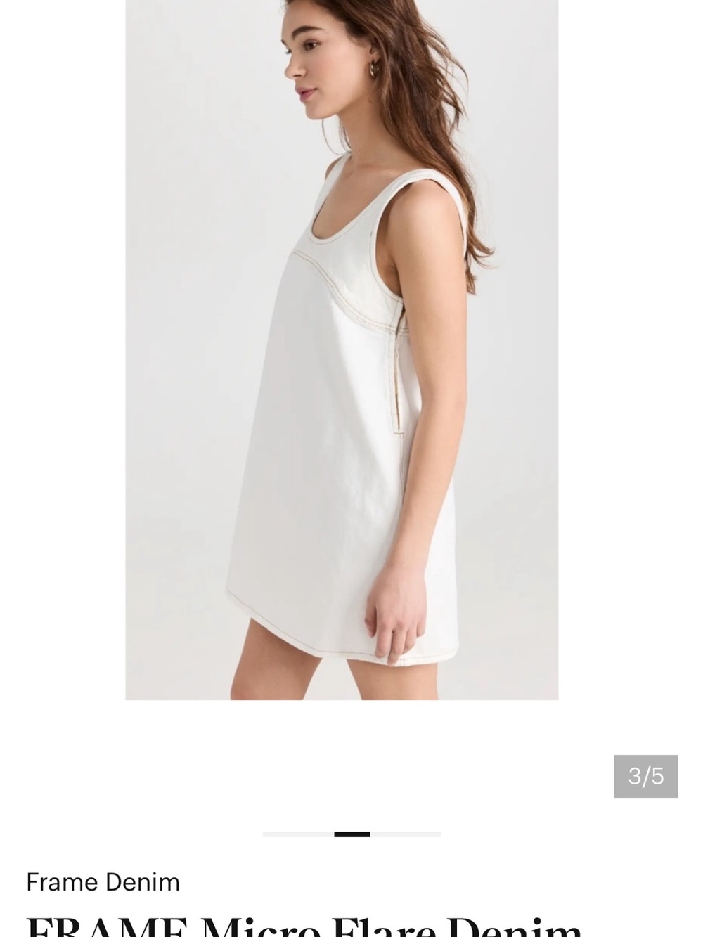 Frame micro flare Denim White Tank Dress